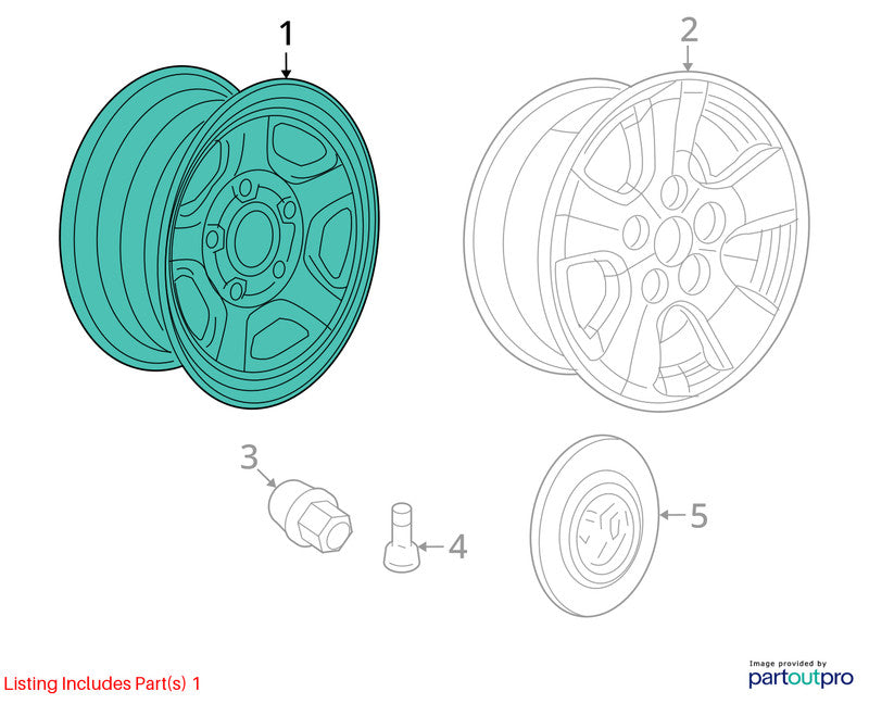 2005-2011 Dodge Dakota Wheel OEM#YG95S4AAA