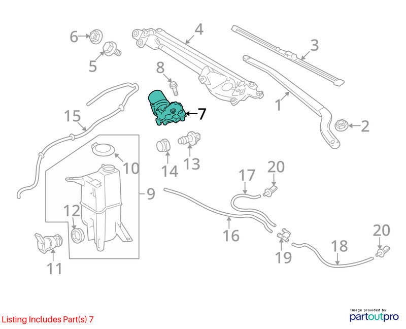 2007-2021 Toyota Tundra Wiper Motor Front OEM#851100C030