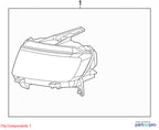 2011-2017 Jeep Compass Left Headlamp Assembly OEM #68171215AC #114-133