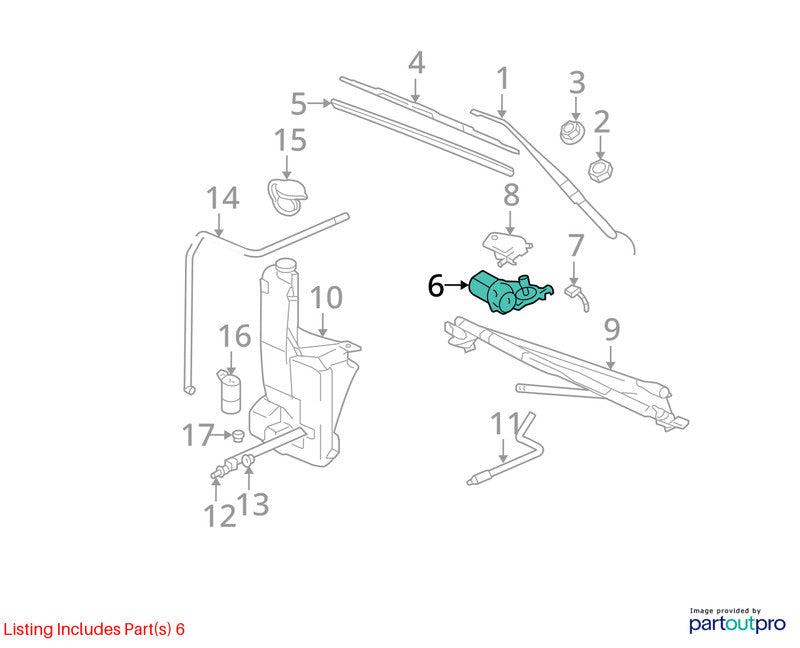 2003 GMC Yukon XL Wiper Motor Front OEM#88958144