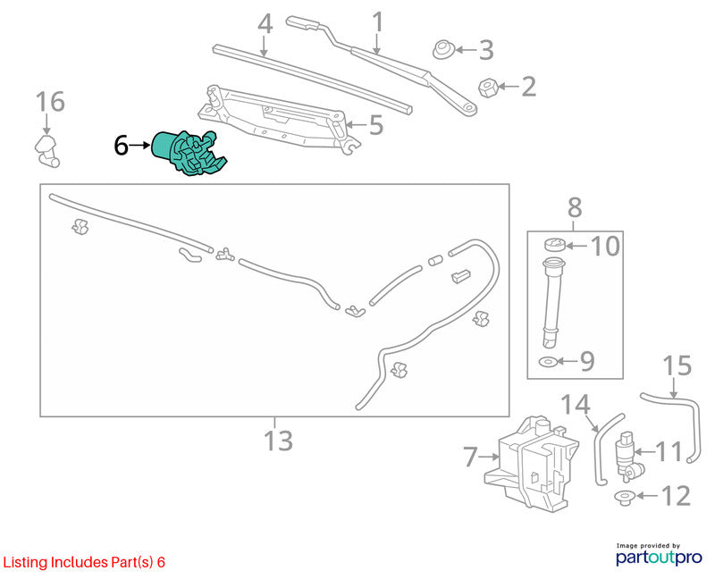 2012-2020 Chevrolet Sonic Wiper Motor Front OEM#94525906