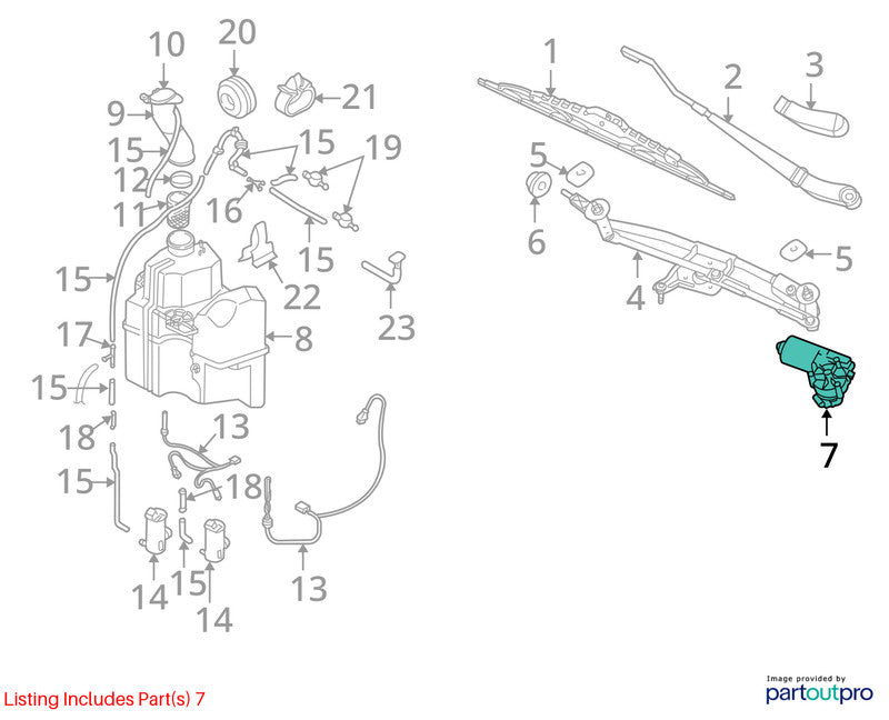 2001-2009 Volvo 60 Series Wiper Motor Front OEM#8648343