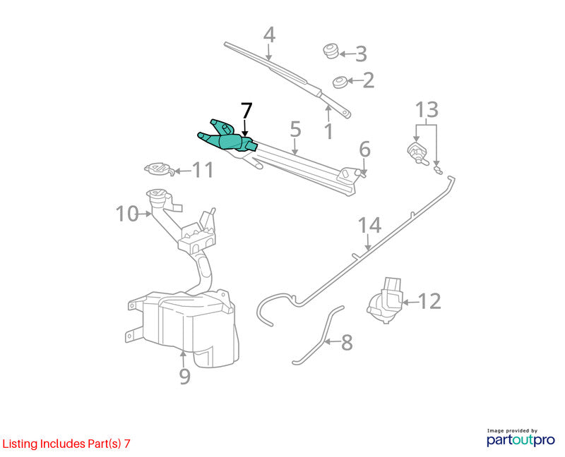 2004-2008 Chrysler Pacifica Wiper Motor Front OEM#5102228AA