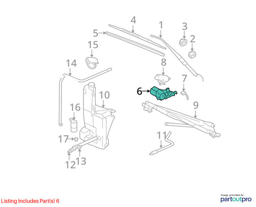 2005-2006 Chevrolet Avalanche Wiper Motor Front OEM#19368521