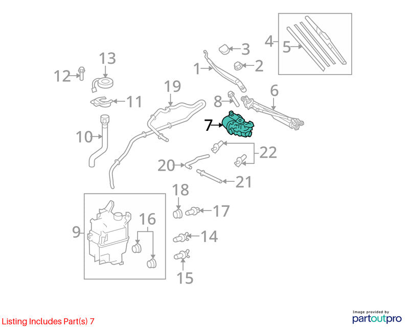 2009-2016 Toyota Venza Wiper Motor Front OEM#851100T010