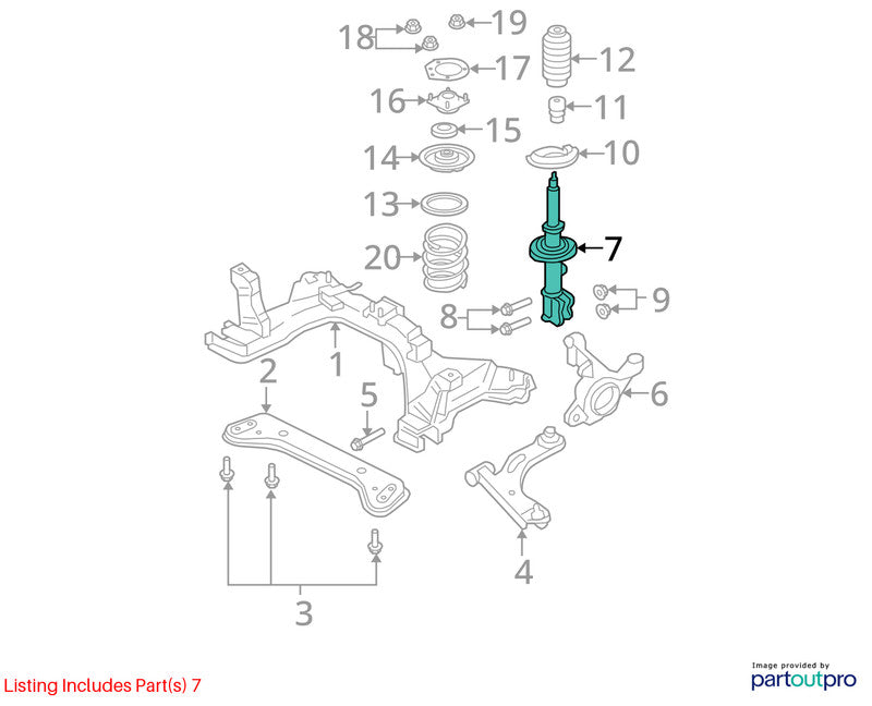 2008-2012 Ford Escape Left Strut Assembly OEM#8L8Z18124BL