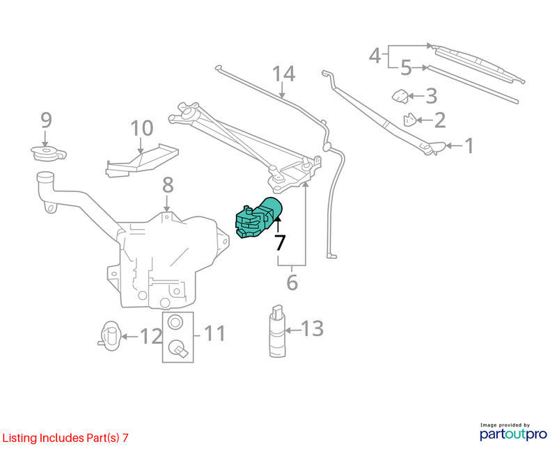 2005-2013 Chevrolet Corvette Wiper Motor Front OEM#12335959
