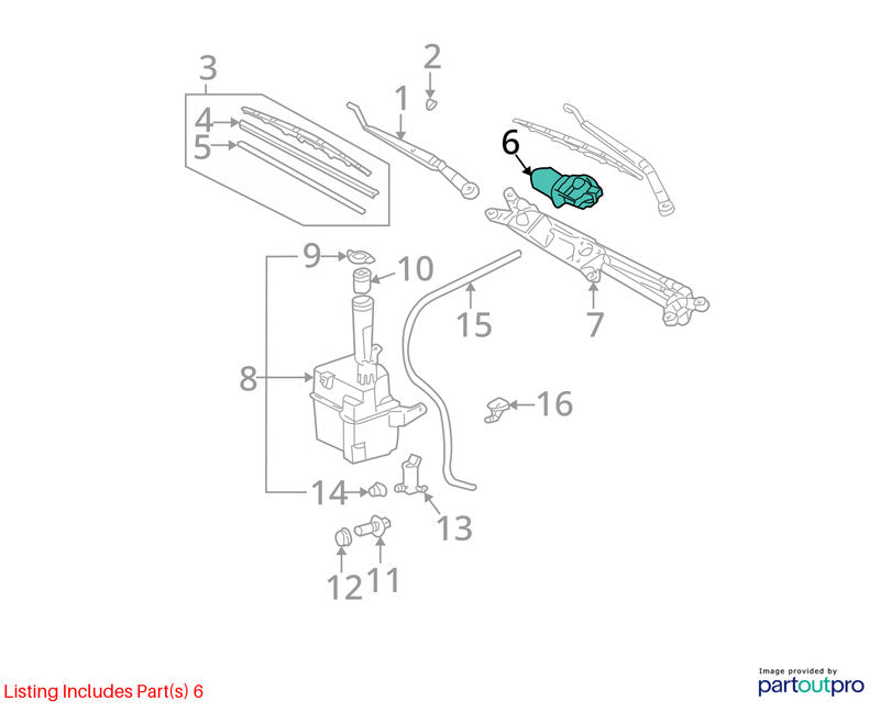 1999-2003 Toyota Solara Wiper Motor Front OEM#8511006030
