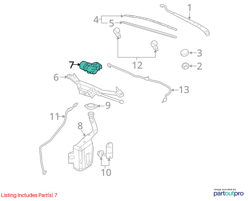 2005-2010 Chevrolet Cobalt Wiper Motor Front OEM#22664679