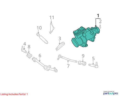 2005-2008 Ford F250 Super Duty Steering Gear (incl. Rack) OEM#7C3Z3504