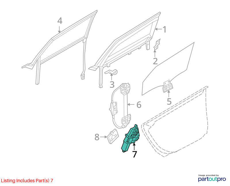 2006-2011 Audi A6 Rear Right Power Window MotorOEM#4F0959802F