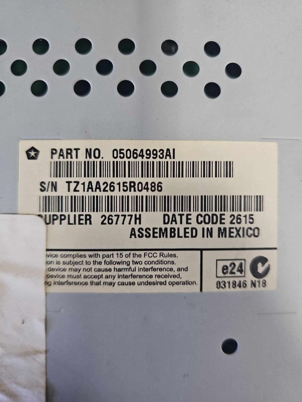 2011-2020 Dodge Journey Info-gps-tv Screen OEM#6KL13HDAAA